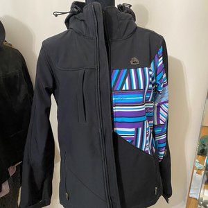 Empyre Black and Multicolor Ski Jacket